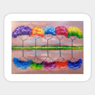 Rainbow trees Sticker